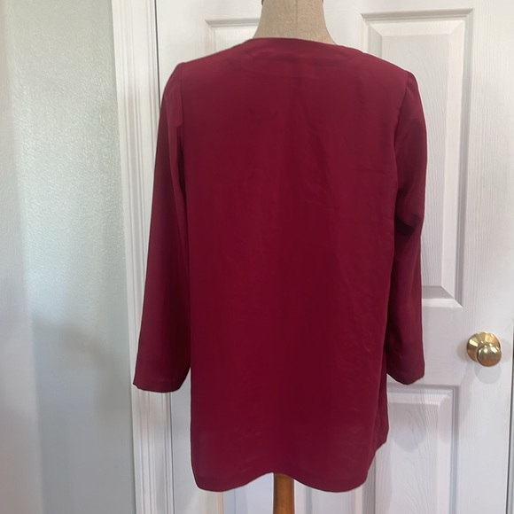 Vintage custom-made blazer silk jacket red oversized lightweight shoulder pads 8 - Picture 5 of 8